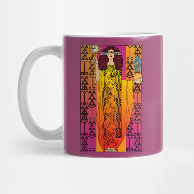 Art Nouveau lady (orange on pink) by Soth Studio